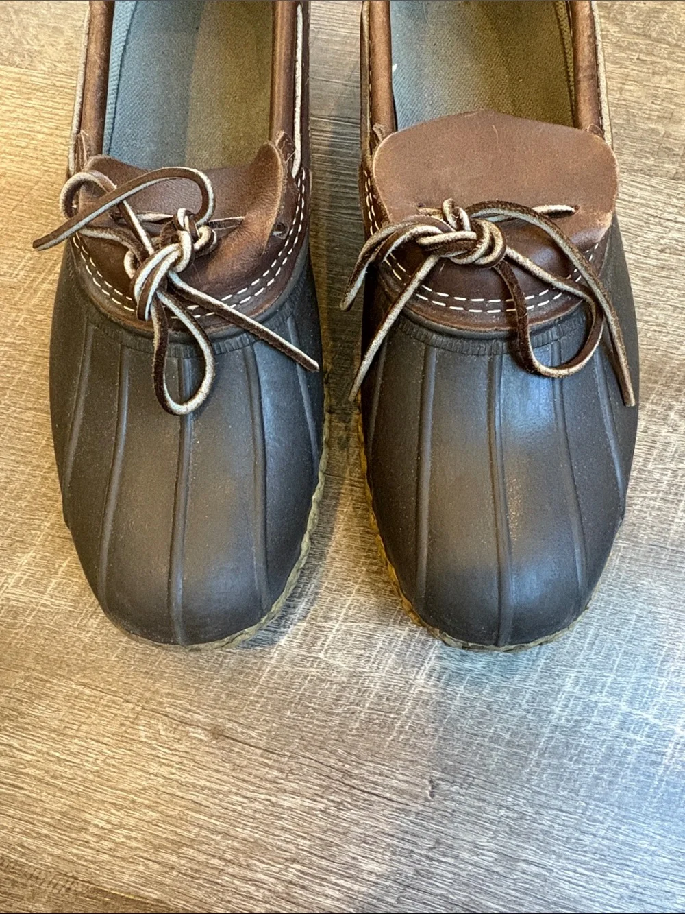 Vintage L.L. Bean Duck Bean Boots Men’s 13 Brown Leather Mocs Made in USA